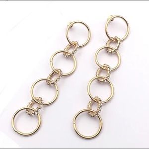 Chain link cz studded earrings